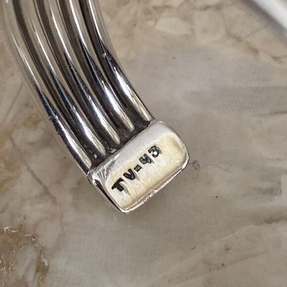 Solid 925 Sterling Silver Cuff Bracelet- 23g - Picture 6 of 10